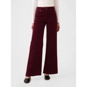 GAP 2024 Highstride Corduroy Wide Leg Pants size 32/ 14 burgundy